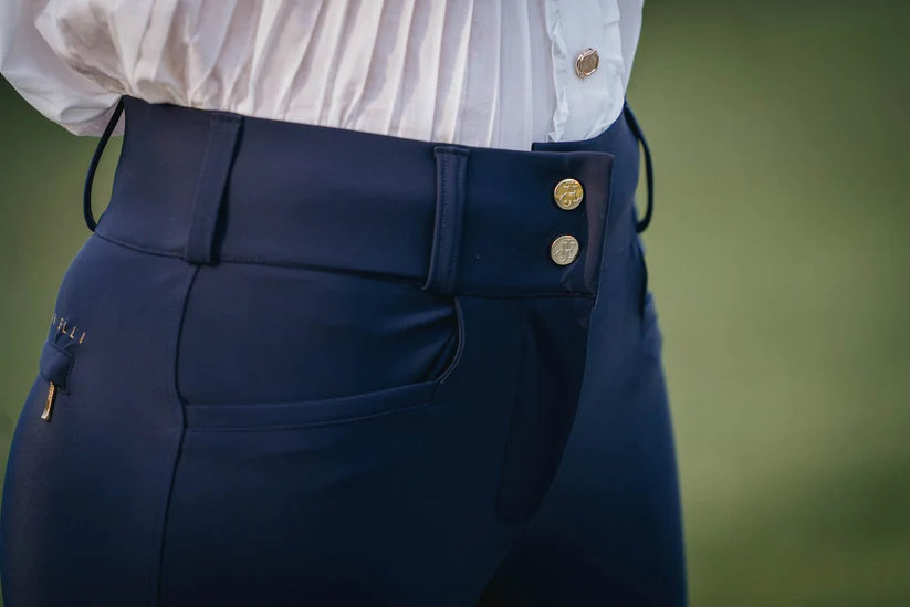 Audrey - Navy High Waisted Equestrian Breeches